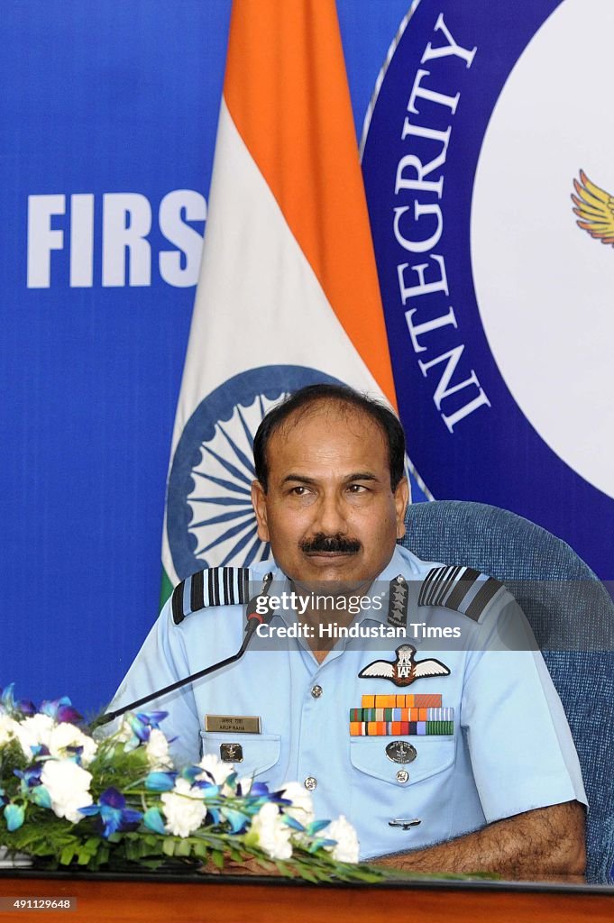 Indian Air Force Chief Arup Raha Addresses Press Conference