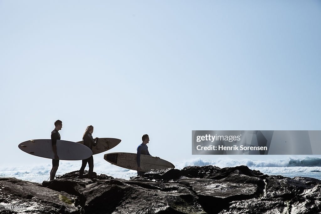 Surfers on the beach
