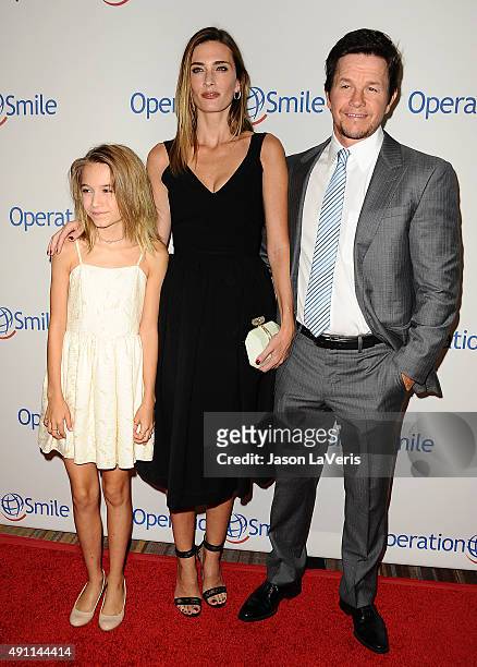 Actor Mark Wahlberg, wife Rhea Durham and daughter Ella Rae Wahlberg attend Operation Smile's 2015 Smile Gala at the Beverly Wilshire Four Seasons...