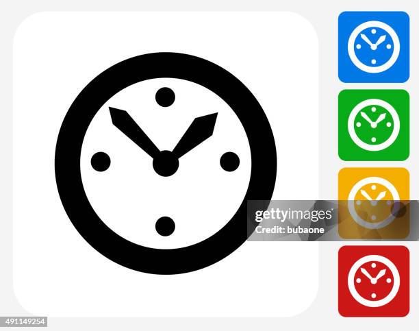 clock icon flat graphic design - broken clock stock illustrations