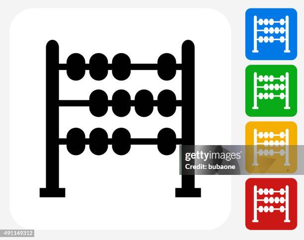 ilustraciones, imágenes clip art, dibujos animados e iconos de stock de ábaco iconos planos de diseño gráfico - counting