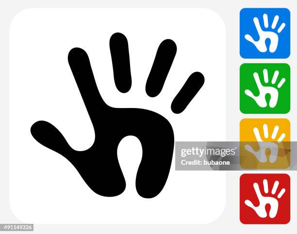human print icon flat graphic design - finger painter stock illustrations