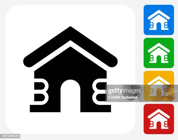 playhouse icon flat graphic design - kids play house stock illustrations