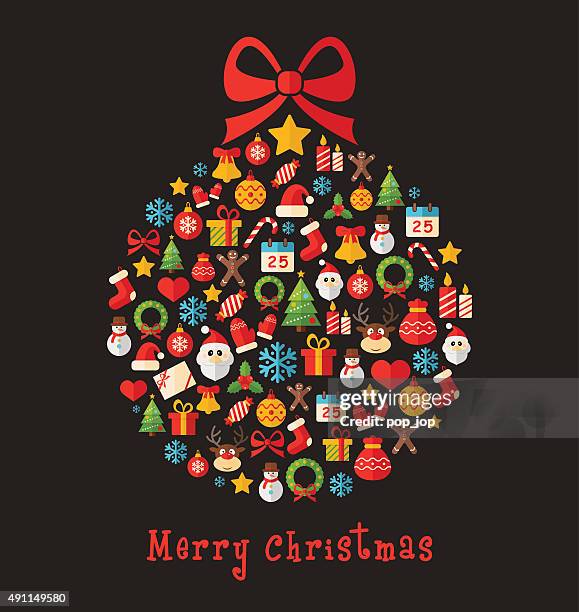 christmas ball - greeting card illustration - caramel stock illustrations
