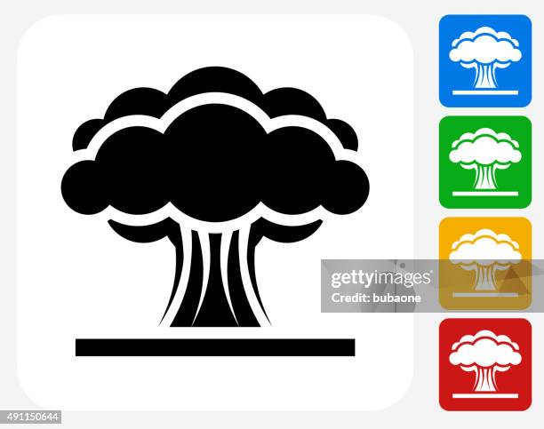 atomic explosion icon flat graphic design - nuclear explosion icon stock illustrations