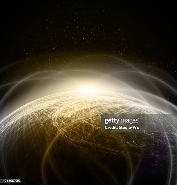 global communications - lights from space stock illustrations