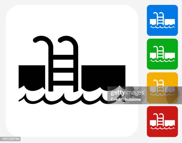 pool ladder icon flat graphic design - wave goodbye stock illustrations
