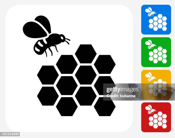 bee icon flat graphic design - storage space stock illustrations