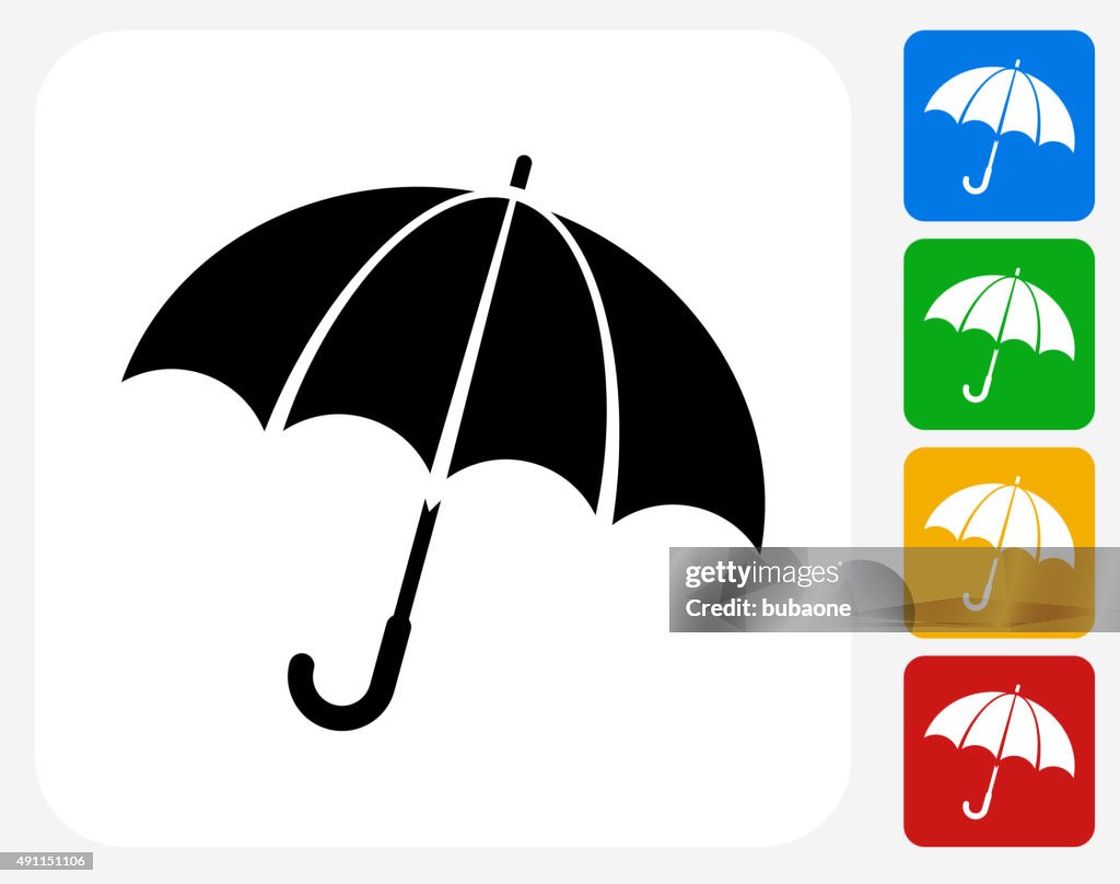Umbrella Icon Flat Graphic Design