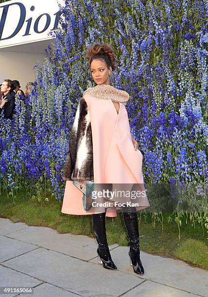 Rihanna attends the Christian Dior show as part of the Paris Fashion Week Womenswear Spring/Summer 2016 on October 2, 2015 in Paris, France.