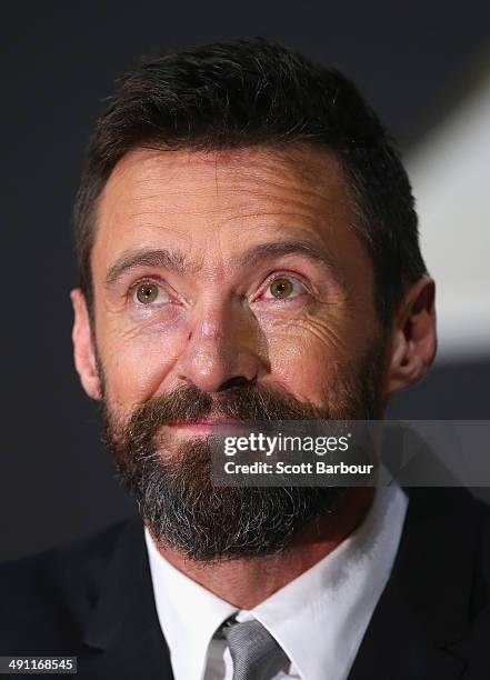 Hugh Jackman arrives at the Australian premiere of 'X-Men: Days of Future Past" on May 16, 2014 in Melbourne, Australia.