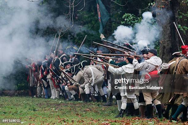 germantown festival anual de la zona histórica de la revolución, al noroeste de la ciudad de filadelfia, pa - american revolution soldier fotografías e imágenes de stock