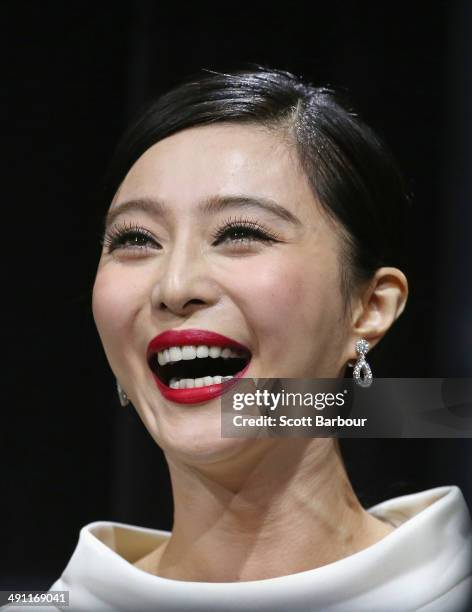 Fan Bingbing laughs as she arrives at the Australian premiere of 'X-Men: Days of Future Past" on May 16, 2014 in Melbourne, Australia.