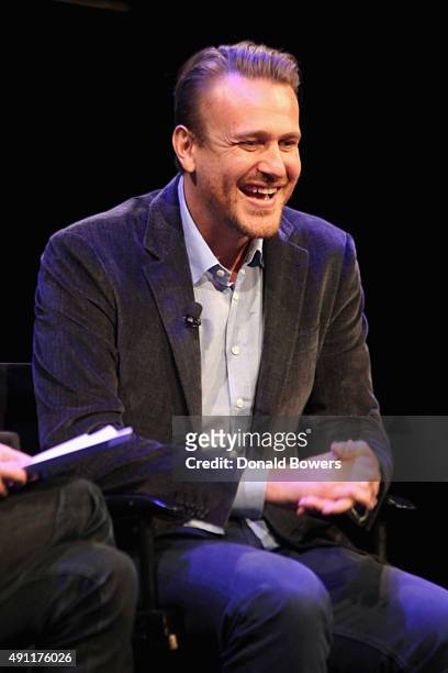 Jason Segel talks with Michael Schulman during The New Yorker Festival 2015 at SVA Theater on October 3, 2015 in New York City.