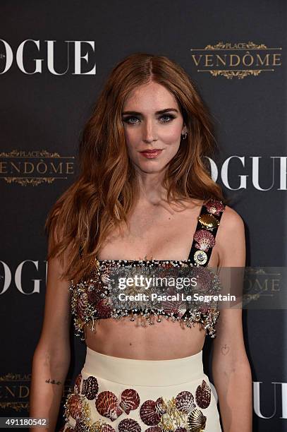 Chiara Ferragni attends the Vogue 95th Anniversary Party on October 3, 2015 in Paris, France.