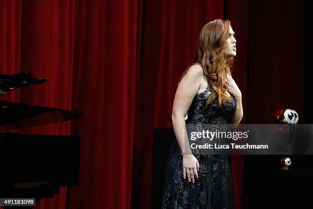 Singer performs onstage at the Award Night Ceremony during the Zurich Film Festival on October 3, 2015 in Zurich, Switzerland.