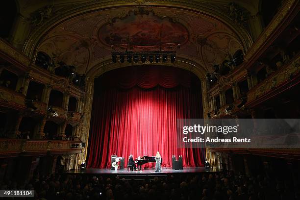 Singer performs onstage at the Award Night Ceremony during the Zurich Film Festival on October 3, 2015 in Zurich, Switzerland.