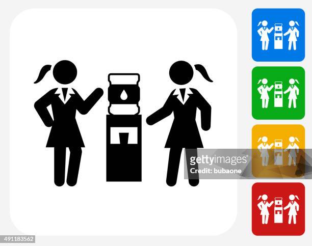 watercooler icon flat graphic design - water cooler white background stock illustrations