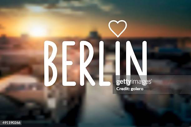 text sign on blurred berlin night background - berlin cathedral stock illustrations