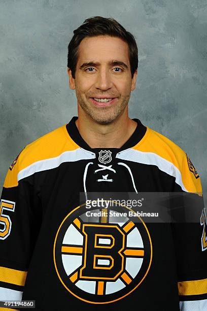 Max Talbot of the Boston Bruins poses for his official headshot for the 2015-2016 season on September 19, 2015 at the TD Garden in Boston,...