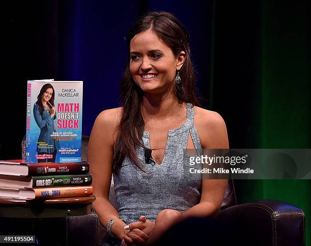 Actress Danica McKellar speaks onstage during The Paley Center For Media & Google present "Cracking the Code: Diversity, Hollywood & STEM" at Google...