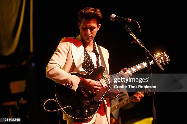 Musician Mark Ronson performs on stage during The New Yorker Festival 2015 at Gramercy Theatre on October 3, 2015 in New York City.