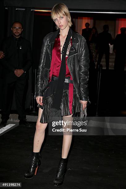 Edie Campbell arrives at Vogue 95th Anniversary Party as part of the Paris Fashion Week Womenswear Spring/Summer 2016 on October 3, 2015 in Paris,...