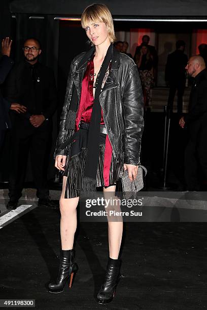 Edie Campbell arrives at Vogue 95th Anniversary Party as part of the Paris Fashion Week Womenswear Spring/Summer 2016 on October 3, 2015 in Paris,...