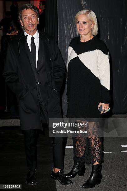 Pierpaolo Piccioli and Maria Grazia Chiuri arrive at Vogue 95th Anniversary Party as part of the Paris Fashion Week Womenswear Spring/Summer 2016 on...