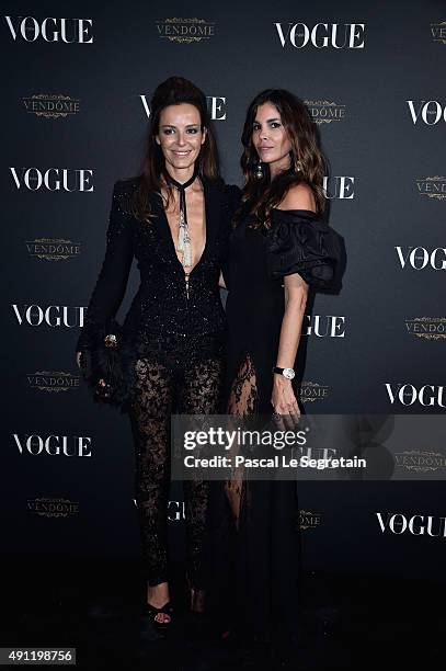 Carolina Parsons and Christina Pitanguy attend the Vogue 95th Anniversary Party on October 3, 2015 in Paris, France.