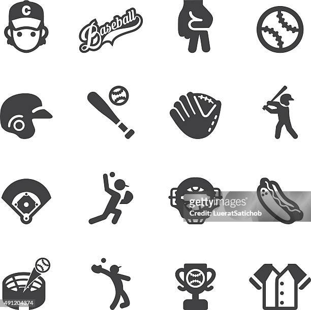 ilustraciones, imágenes clip art, dibujos animados e iconos de stock de béisbol silueta de iconos/eps10 - guante deportivo