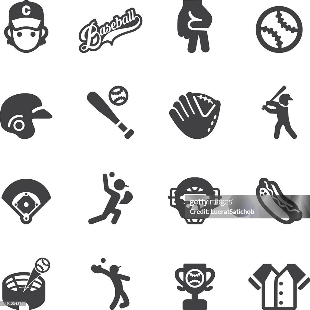 Baseball Silhouette icons | EPS10