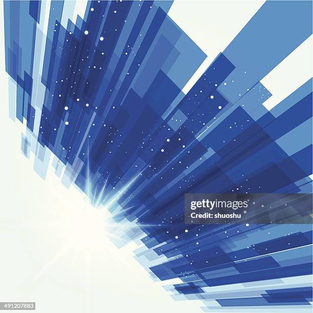 abstract blue transparency technology pattern background - speed lines stock illustrations