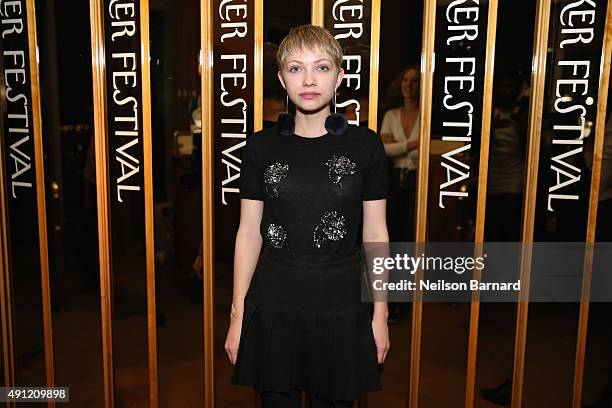 Fashion writer Tavi Gevinson attends the 2015 New Yorker Festival Wrap Party hosted by David Remnick at the top of the Standard Hotel, 848...