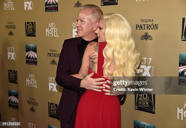 Writer/director/producer Ryan Murphy and actress/singer Lady Gaga attend the premiere screening of FX's "American Horror Story: Hotel" at Regal...