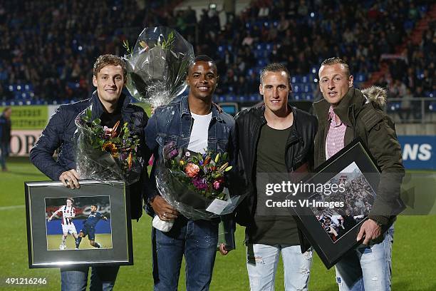 Ricardo Ippel, Jonas Heymans, Simon van Zeelst, Charlton Vicento during the Dutch Eredivisie match between Willem II Tilburg and PEC Zwolle at Koning...