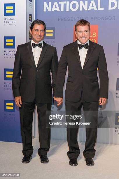 United States Ambassador to the Dominican Republic James 'Wally' Brewster and husband Bob Satawake attend the 19th Annual HRC National Dinner at...