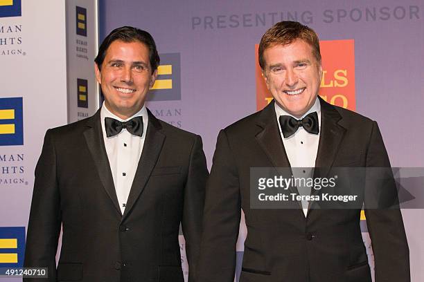 United States Ambassador to the Dominican Republic James 'Wally' Brewster and husband Bob Satawake attend the 19th Annual HRC National Dinner at...