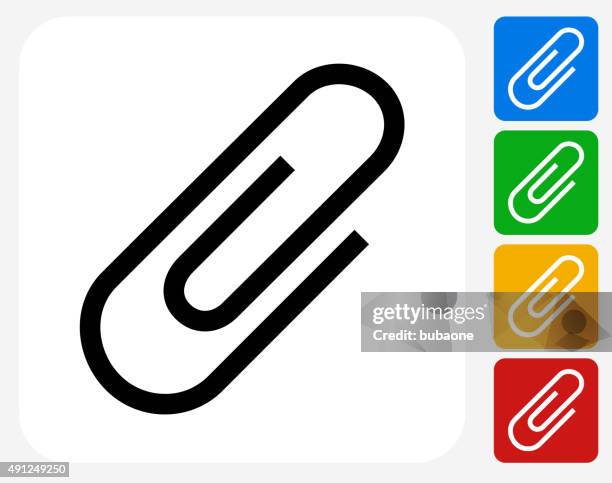 paper clip-symbol flache grafik design - büroklammer stock-grafiken, -clipart, -cartoons und -symbole