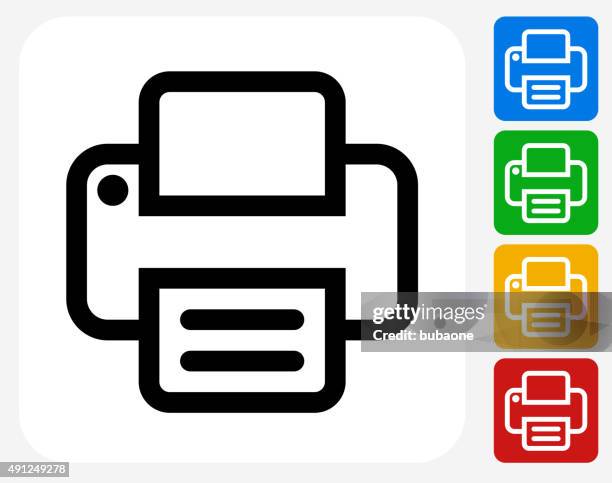 printer icon flat graphic design - barcode scanner white background stock illustrations