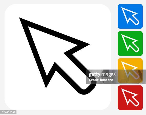 ilustraciones, imágenes clip art, dibujos animados e iconos de stock de cursor iconos planos de diseño gráfico - cursore del mouse