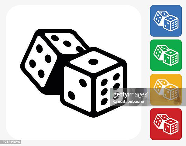 dice icon flat graphic design - snake eyes dice stock illustrations