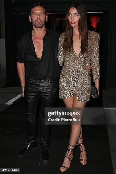 Lily Aldridge and a friend arrive at Vogue 95th Anniversary Party as part of the Paris Fashion Week Womenswear Spring/Summer 2016 on October 3, 2015...