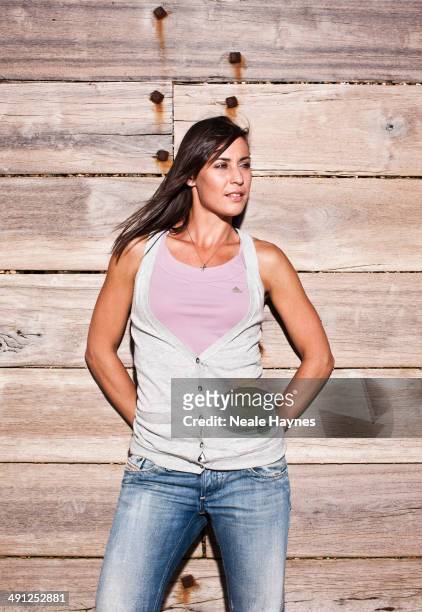 Tennis player Flavia Pennetta is photographed in Brighton, England.