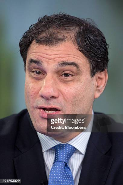 Karan Bilimoria, founder and chairman of Cobra Beer Ltd., speaks during a Bloomberg Television interview in London, U.K., on Friday, May 16, 2014....