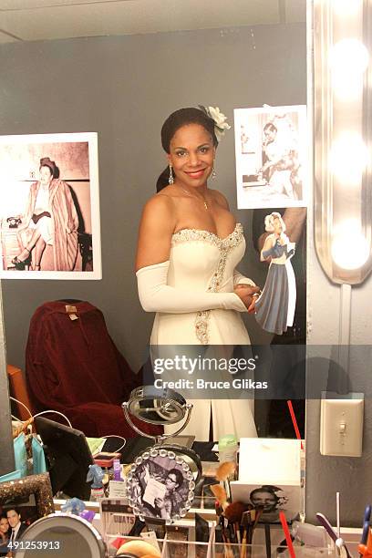 Audra McDonald as "Billie Hollday" poses backstage at "Lady Day at Emerson's Bar and Grill" on Broadway at The Circle in The Square Theater on May...