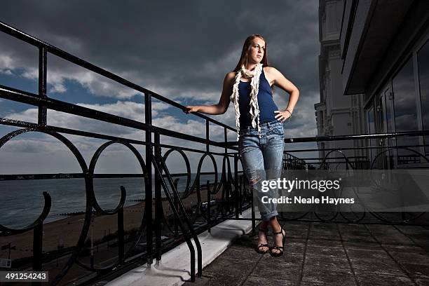 Tennis player Anastasia Pavlyuchenkova is photographed in Brighton, England.