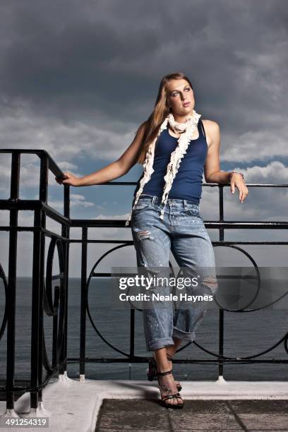 Tennis player Anastasia Pavlyuchenkova is photographed in Brighton, England.