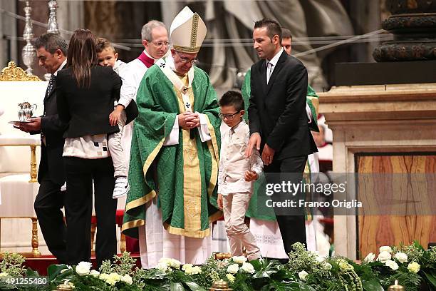 Pope Francis leads a mass for the opening of the Synod on the themes of family at St. Peter's Basilica on October 4, 2015 in Vatican City, Vatican....