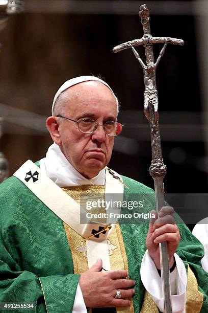 Pope Francis leads a mass for the opening of the Synod on the themes of family at St. Peter's Basilica on October 4, 2015 in Vatican City, Vatican....